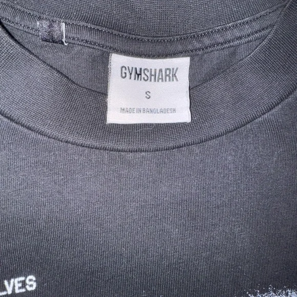 Gymshark Black Long Sleeve Tee with White Graphic - Picture 2 of 3